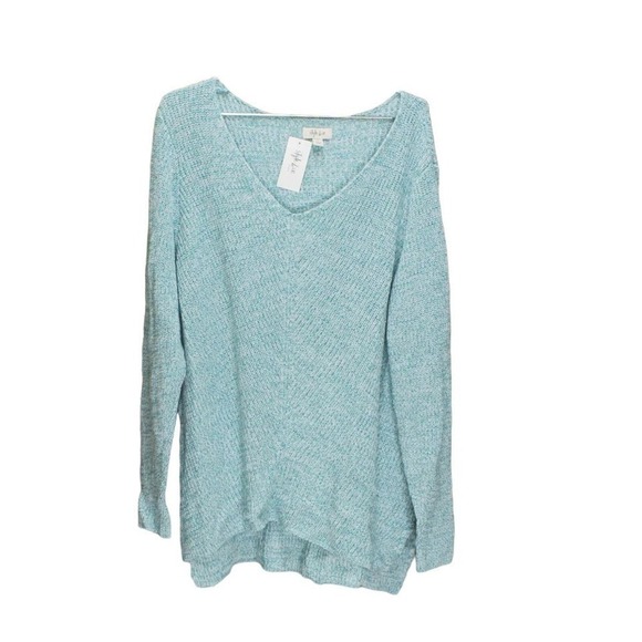 Style & Co Plus Size V-Neck Cotton Sweater Slate 1X - Picture 2 of 4